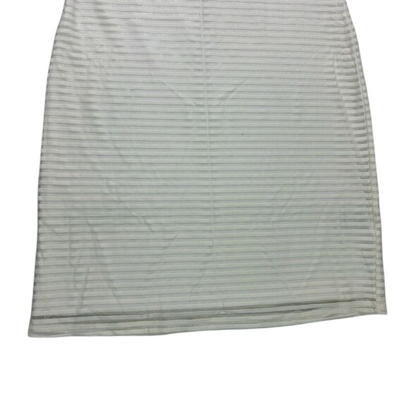 Anthropologie Silence + Noise White Striped Sparkly White Layered Dress Mini Med - Picture 3 of 12